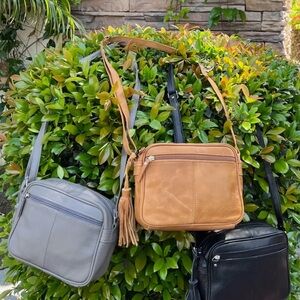 ShopEvelynne Caramel Leather Crossbody Bag